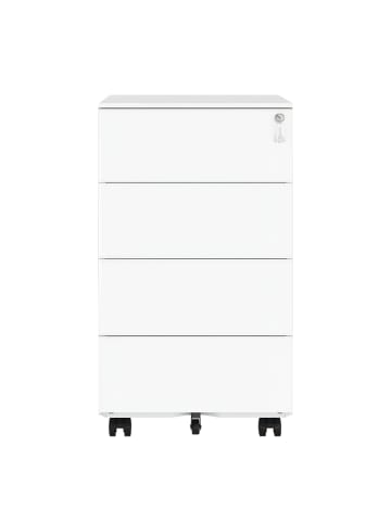 SONGMICS 4er-Set: Aktenschrank Berend in Mattweiß - (B)45 x (H)69.3 x (T)39 cm