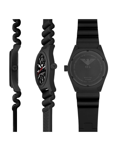 KHS Herrenarmbanduhr Inceptor Black Steel Schwarz