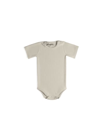 Sämann Baby Body aus 100% Bio-Baumwolle Druckknopf kurzarm gerippt Oat Milk