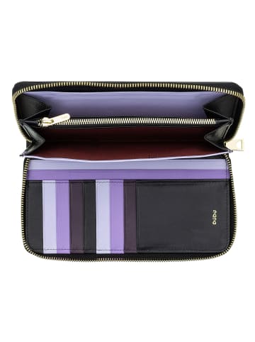 DuDu Ustica Geldbörse RFID Schutz Leder 20 cm black-lavander