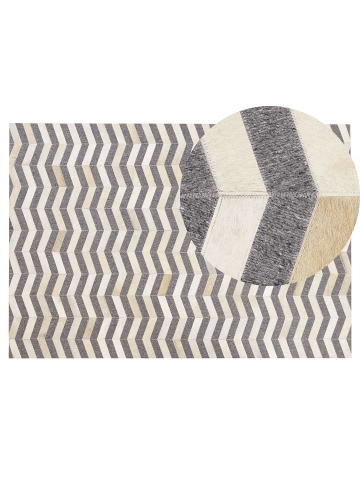 Beliani Patchwork BAGGOZE in Grau/Beige - (W) 140 x (H) 1 x (L) 200 cm