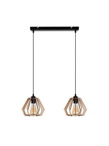 Licht-Erlebnisse Pendelleuchte (B)20.5 x (L)50 x (T)104 cm in Schwarz Natur