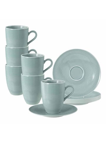 Seltmann Weiden 6er Set Henkelbecher mit Untertassen Beat Color Glaze 350 ml in Arktisblau