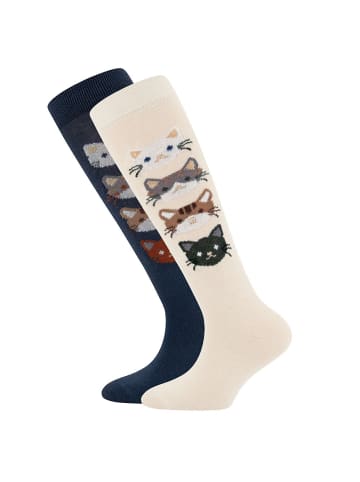 ewers 2er-Set Kniestrümpfe 2er Pack Katzen in bunt