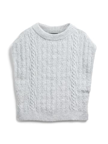 Pieces Poncho in Light Grey Melange