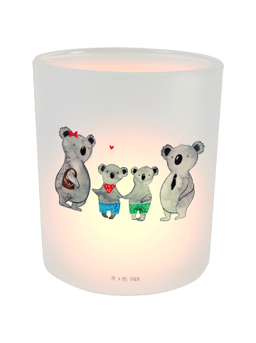 Mr. & Mrs. Panda Windlicht Koala Familie zwei ohne Spruch in Transparent