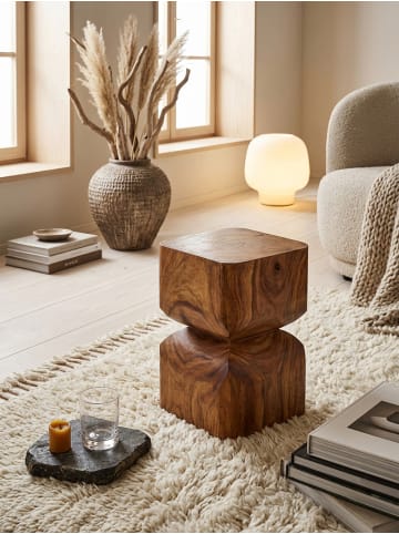 KADIMA DESIGN Rustikaler Sheesham Beistelltisch, natürliches Design, 30x45x30 cm