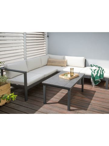 Beliani 3-tlg Sitzgruppe MESSINA in Weiß/Schwarz/Grau