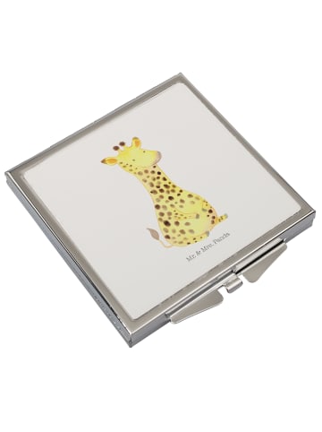 Mr. & Mrs. Panda Schminkspiegel Giraffe Zufrieden mit Spruch in Weiß