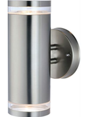 Licht-Erlebnisse Außen Wandlampe EEK D (B)8.9 x (H)23 cm in Edelstahl