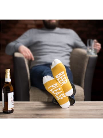 Clark Crown® Socken mit witzigen Sprüchen in Beer Please