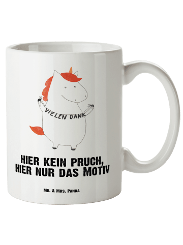 Mr. & Mrs. Panda Teebecher Einhorn Dankeschön mit Spruch in Weiß
