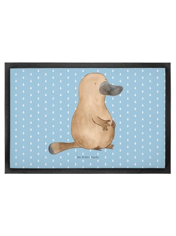 Mr. & Mrs. Panda Schmutzfangmatte Schnabeltier Mut ohne Spruch in Blau Pastell