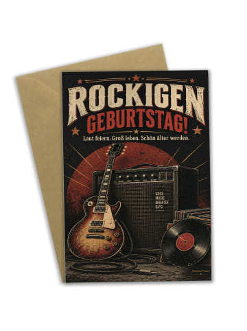 Geburtstagskarte Gitarre klassisch Design mit S... in Weiß