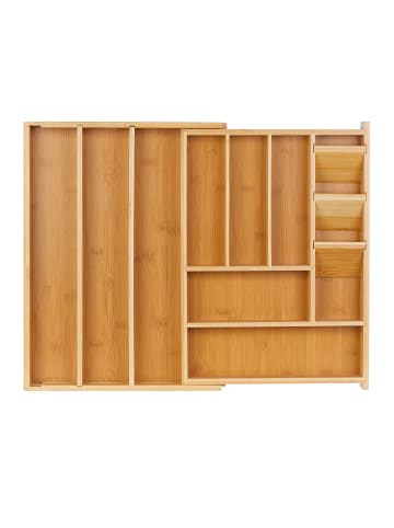 relaxdays Besteckkasten in Natur - (B)54 x (H)5,5 x (T)42 cm