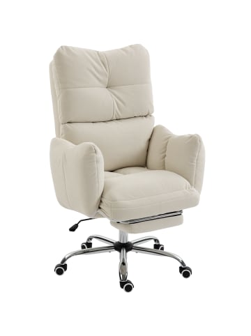 HOMCOM Bürostuhl in Cremeweiß 73L x 73B x 119H cm
