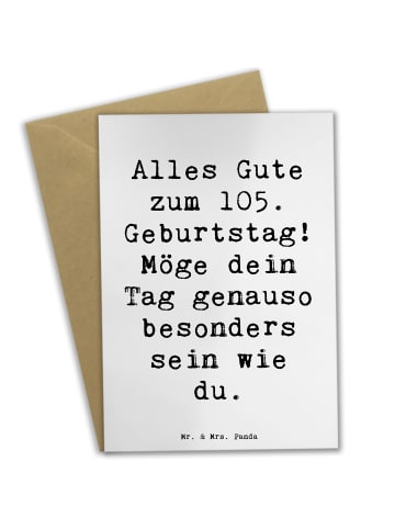 Mr. & Mrs. Panda neujahrskarte Spruch 105. Geburtstag mit Spruch in Weiß
