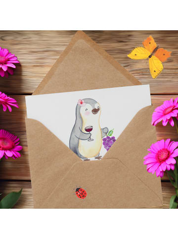 Mr. & Mrs. Panda Gutscheinkarte Weinprobe Vielfalt mit Spruch in Weiß