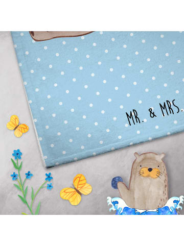Mr. & Mrs. Panda Handtuch Bär Kind ohne Spruch in Blau Pastell