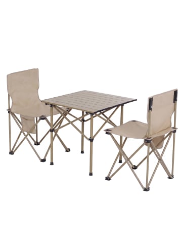 MCW Campingset Q39 Tisch 2x Stuhl, Creme