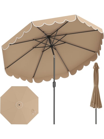 COSTWAY Sonnenschirm 300 cm knickbar in Braun