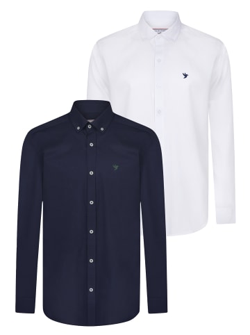 Felix Hardy Hemd in Weiß-Dunkelblau