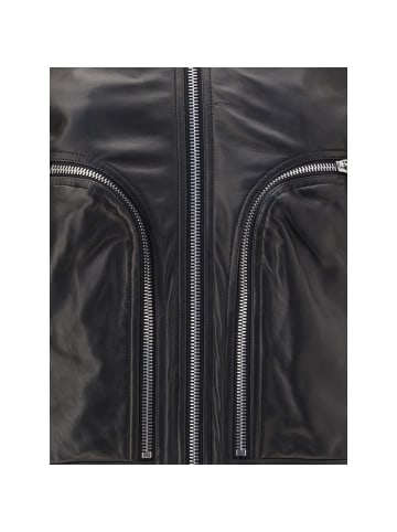 Rick Owens Schwarz Bauhaus Flight Leder Jacke