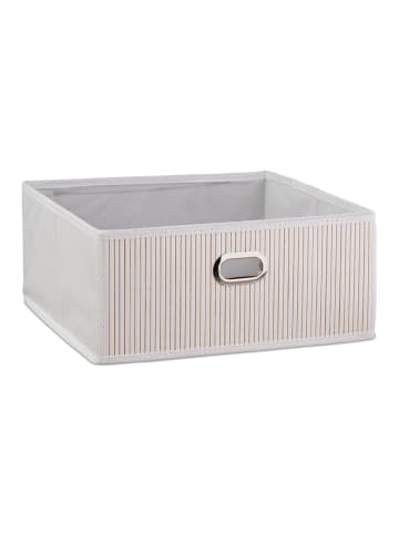relaxdays Aufbewahrungskorb in Weiß - (B)31 x (H)14 x (T)31 cm