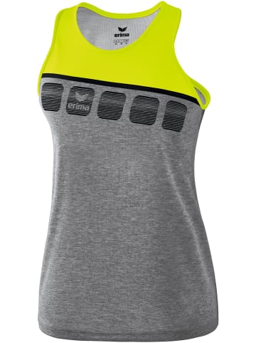 erima 5-C Tanktop in grau melange/lime pop/schwarz