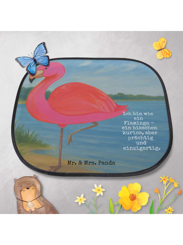 Mr. & Mrs. Panda Sonnenschutz Flamingo Classic Design mit Spruch in Weiß