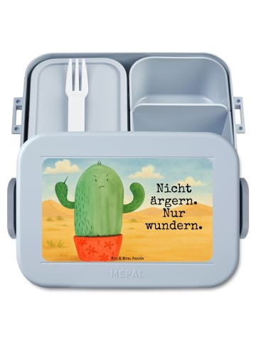 Mr. & Mrs. Panda Bentobox Kaktus Wut Design mit Spruch in Blau Pastell