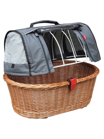 KLICKfix Doggy Basket Plus 40 - Hundefahrradkorb (Korbklip) 52 cm in brown/grey