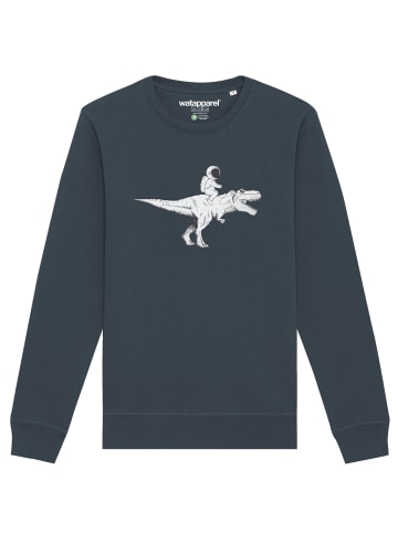 wat? Apparel Sweatshirt Astronaut on T-Rex in India Ink Grey