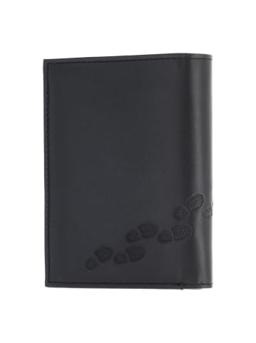 oxmox Leather Geldbörse RFID Schutz Leder 13 cm schwarz-footsteps 2.0