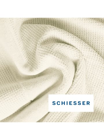 Schiesser Frottier-2er-Set: Duschtücher Turin in Offwhite