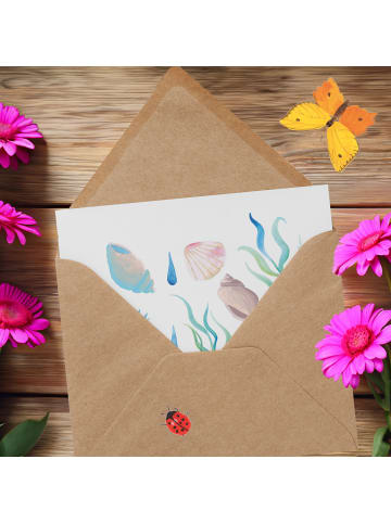 Mr. & Mrs. Panda Klappkarte Meeresrauschen Design ohne Spruch in Weiß