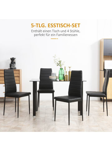 HOMCOM Esszimmergruppe-120L x 60B x 97H cm-Schwarz