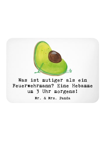 Mr. & Mrs. Panda Pinnwand Magnet Mutige Hebamme mit Spruch in Weiß