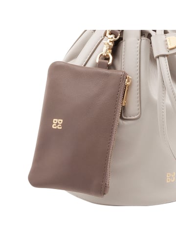 DuDu Filicudi Beuteltasche Leder 14 cm pearl grey