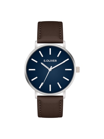 s.Oliver Armbanduhr Basic Leather in braun