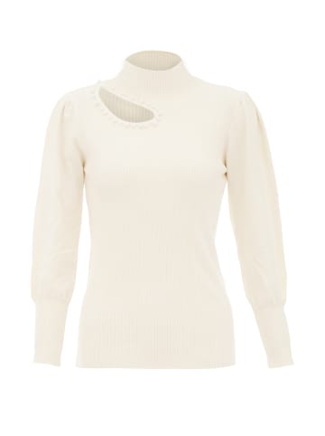 NAEMI Damen Strickpullover in Wollweiss