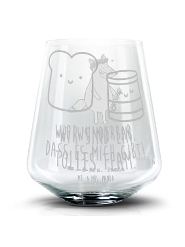 Mr. & Mrs. Panda Blümchentail Glas Toast Marmelade mit Spruch in Transparent