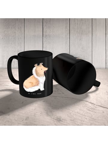 Mr. & Mrs. Panda Kaffeetasse Langhaar Collie Treue mit Spruch in Schwarz