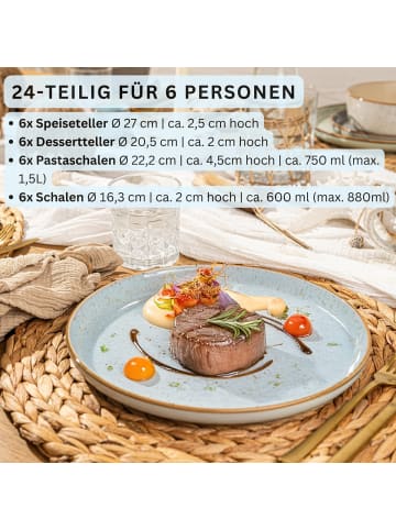 Sänger 24-tlg. Tafelservice Rio Lagune in Blau