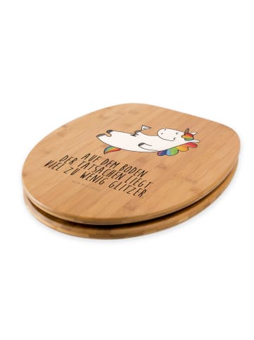 Mr. & Mrs. Panda WC Brille Einhorn Blümchentail mit Spruch in Braun