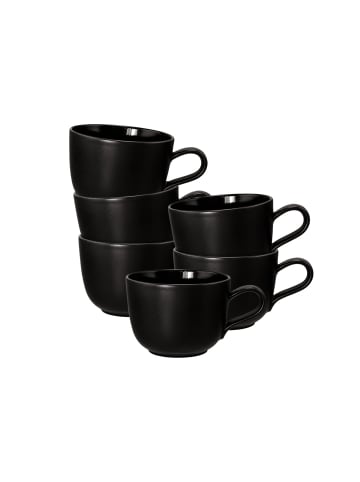 Seltmann Weiden 6er Set Kaffeetassen Liberty Velvet Black in Schwarz 260 ml in schwarz