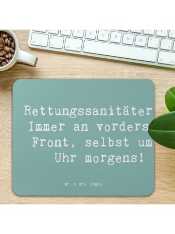 Mr. & Mrs. Panda Maus-Pad Spruch Rettungssanitäterin Mut mit Spruch in Meeresbrise