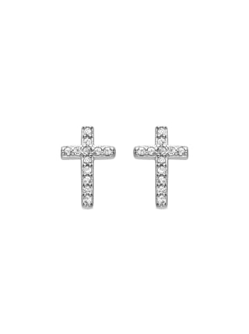 Luxenter Ohrringe aus 925er Sterlingsilber mit Zirkonia, rhodiniert – Zudis