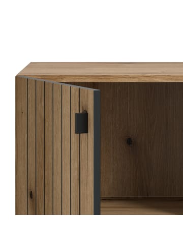 Inn.Furn Flurkommode Evoke Eiche 106 cm, Schuhschrank mit eingefräster Rillenoptik
