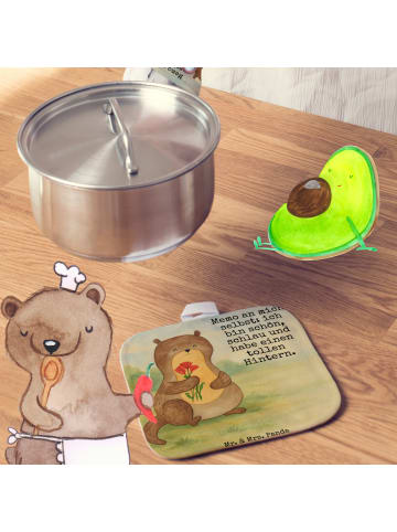 Mr. & Mrs. Panda Topflappen Otter Blumenstrauß Design mit Spruch in Weiß